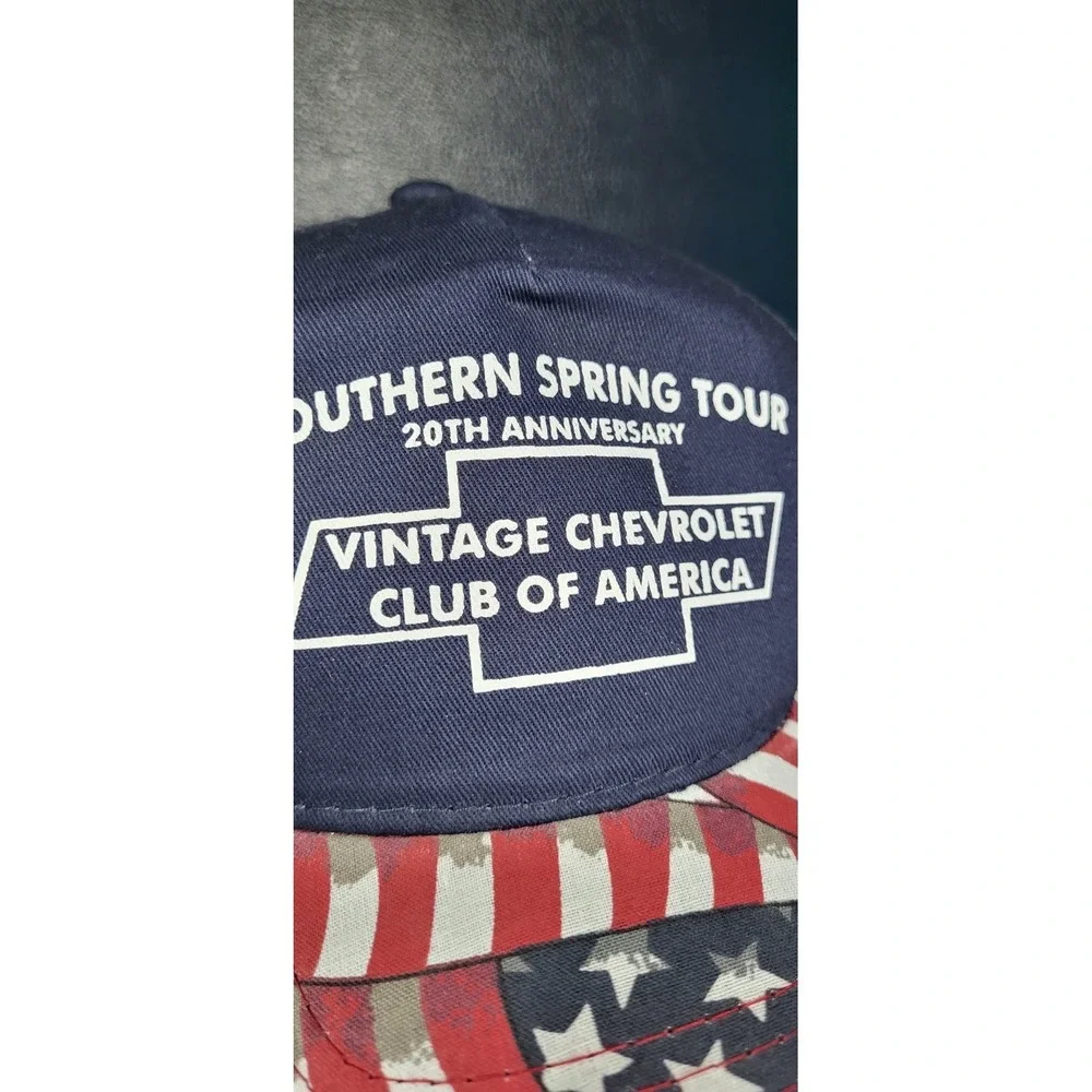 Vintage New* 90s Chevy Hat Cap Snapback Vintage CHEVROLET Club AMERICAN FLAG BIL